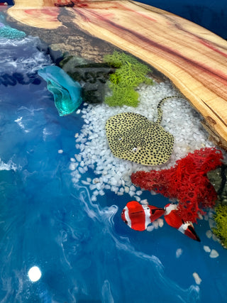 Round Aquarium Epoxy Coffee Table