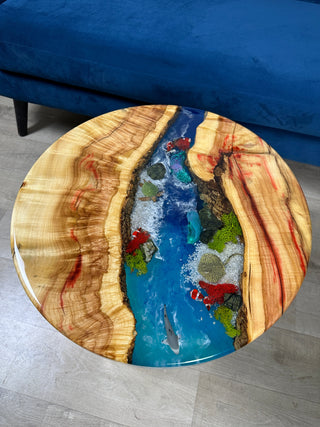 Round Aquarium Epoxy Coffee Table