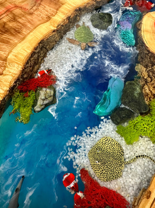 Round Aquarium Epoxy Coffee Table