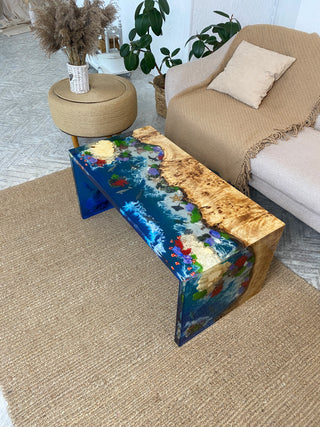 Wasserfall-Couchtisch aus Kunstharz