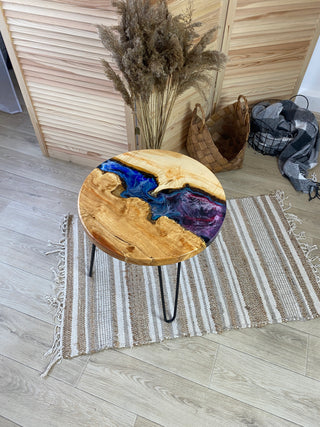 Modern Small Epoxy Round Table
