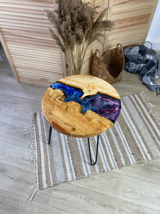 Modern Small Epoxy Round Table