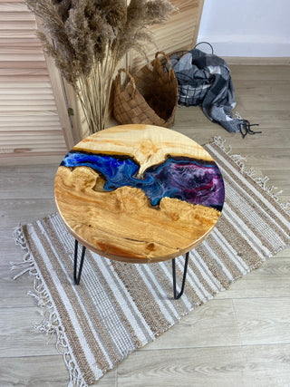 Modern Small Epoxy Round Table