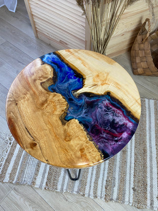 Modern Small Epoxy Round Table