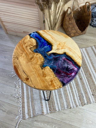 Modern Small Epoxy Round Table