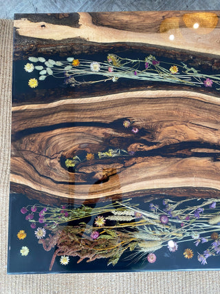 Walnut Epoxy Flower Table