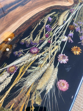 Walnut Epoxy Flower Table