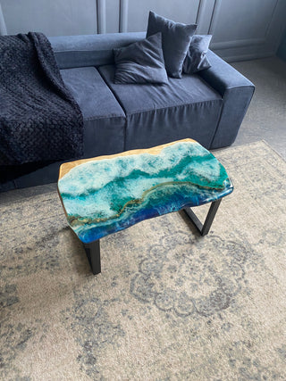 Ocean Art Couchtisch mit Epoxidplatte