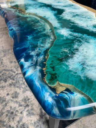 Ocean Art Couchtisch mit Epoxidplatte