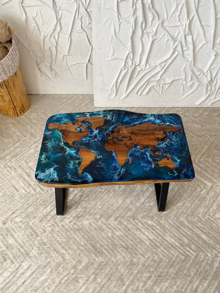 Rectangular epoxy coffee table