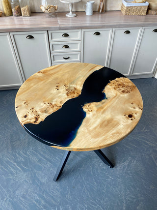 Epoxy Wood Round Dining Table
