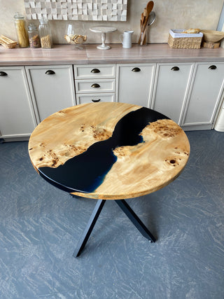Epoxy Wood Round Dining Table