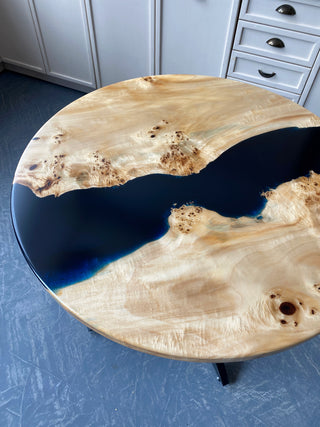 Epoxy Wood Round Dining Table