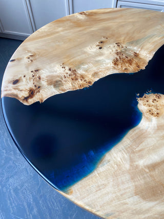 Epoxy Wood Round Dining Table