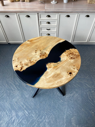 Epoxy Wood Round Dining Table