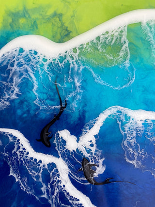 Set of 2 Ocean Resin Coffee Tables