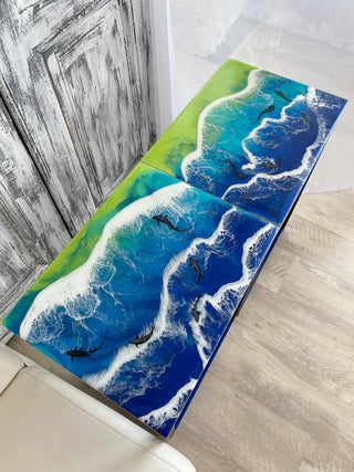 Set of 2 Ocean Resin Coffee Tables