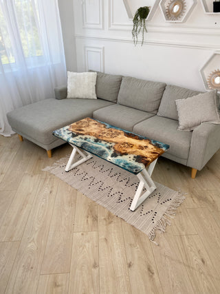 Epoxidtisch mit Ocean-Strand-Thema