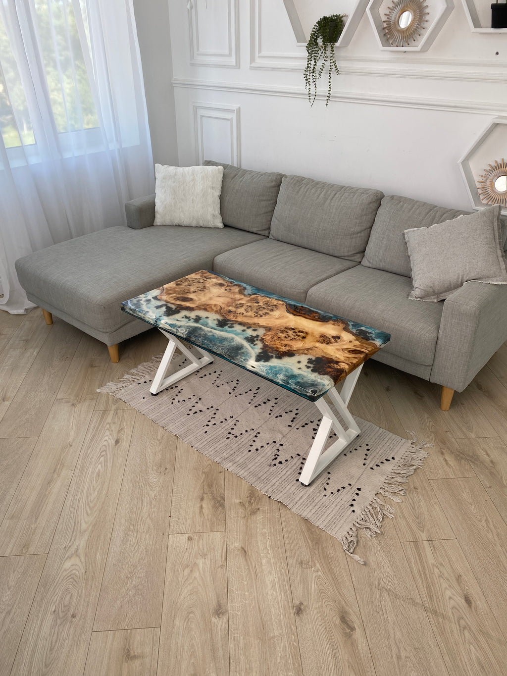 Rectangular Epoxy Resin Coffee Table – ThunderWood Studio
