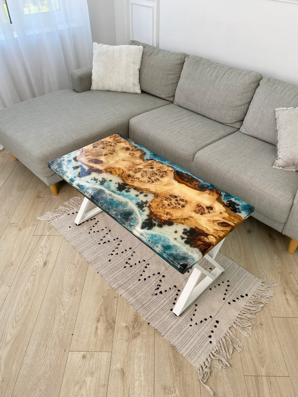 Ocean Beach Themed Epoxy Table – ThunderWood Studio