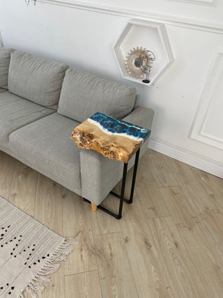 Ocean Wave Epoxy Resin Side Table