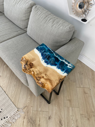 Ocean Wave Epoxy Resin Side Table