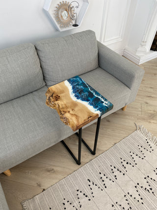 Ocean Wave Epoxy Resin Side Table