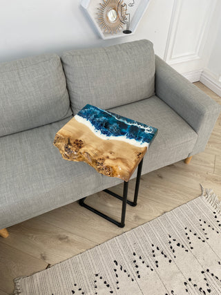 Ocean Wave Epoxy Resin Side Table