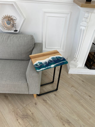Wood and Epoxy Resin Side Table