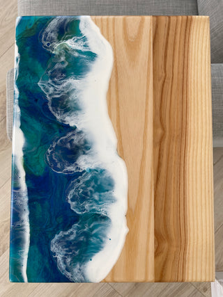 Wood and Epoxy Resin Side Table