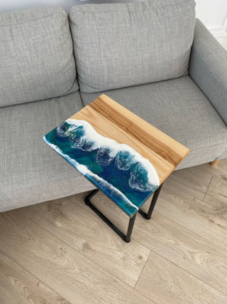 Wood and Epoxy Resin Side Table