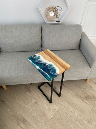 Wood and Epoxy Resin Side Table