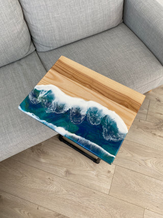 Wood and Epoxy Resin Side Table