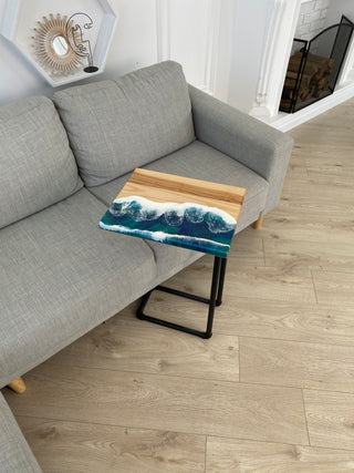 Wood and Epoxy Resin Side Table