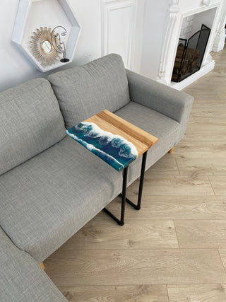 Wood and Epoxy Resin Side Table