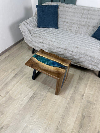Walnut Wood Waterfall Epoxy Table