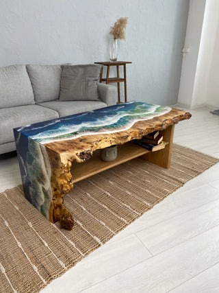 Ocean Wave Epoxy Coffee Table