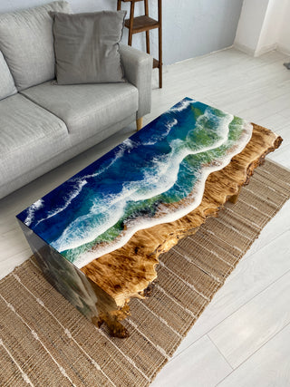 Ocean Wave Epoxy Coffee Table