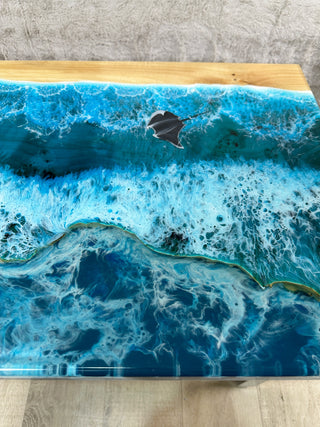 Epoxidtisch mit Strandmotiv