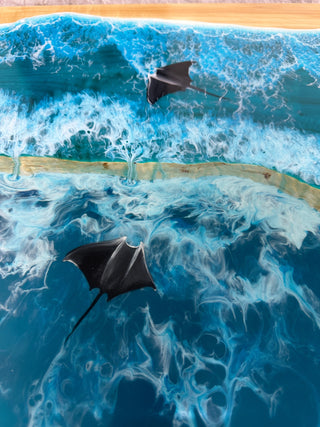 Epoxidtisch mit Strandmotiv
