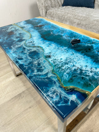Epoxidtisch mit Strandmotiv