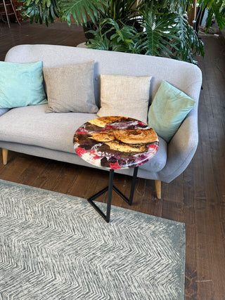 Round epoxy side table