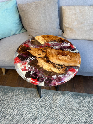 Round epoxy side table