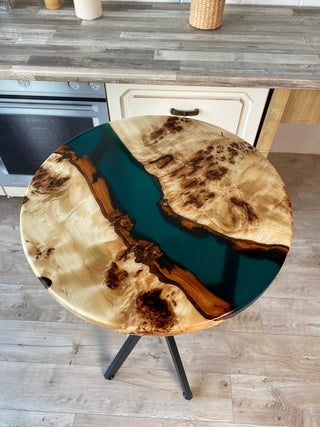 Round Resin Wood High Bar Table