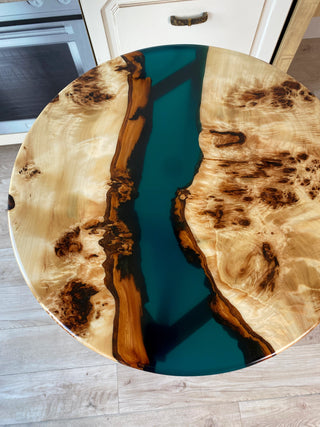 Round Resin Wood High Bar Table
