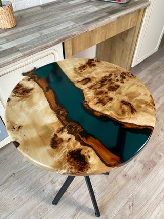 Round Resin Wood High Bar Table