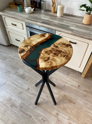 Round Resin Wood High Bar Table