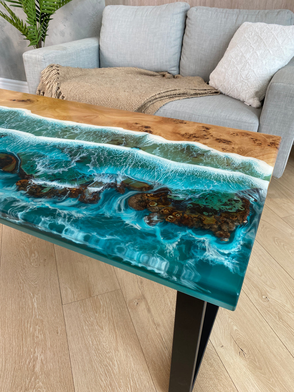 Epoxy Beach Table – ThunderWood Studio