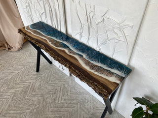 Konsolentisch aus Epoxidharz Ocean Wave