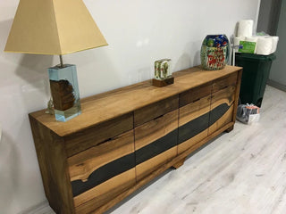 Black Walnut and Epoxy Credenza
